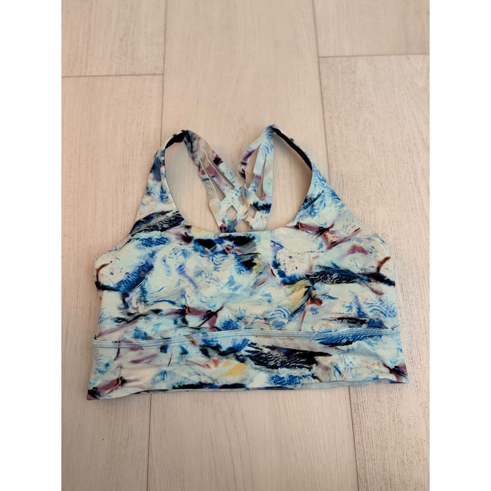 Lululemon Mind Over Miles Sports Bra Sz 10 Exposure Multi